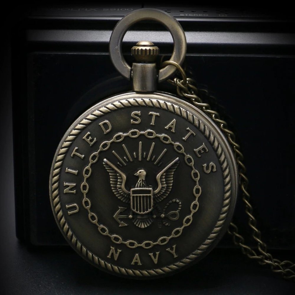 Navy Pocket Watch United States Naval Midshipmen Sailor Gift - Picture 2 of 5